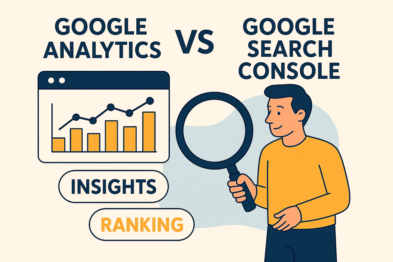 Visueel dashboard met SEO-statistieken, zoekwoordenrangschikkingen en verkeeranalyses.